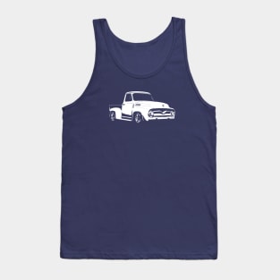 1955 Ford F-100 - stylized white on dark background Tank Top